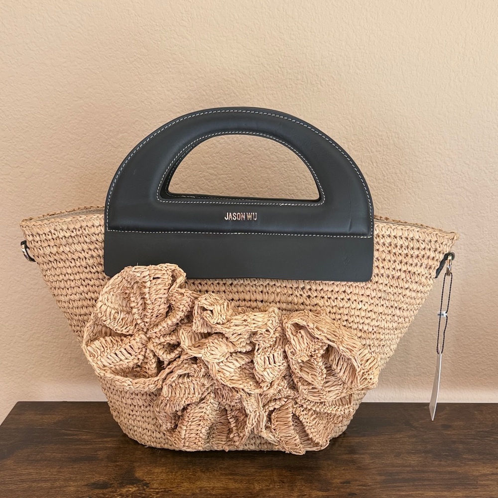 Jason Wu Flower Straw Tote Bag